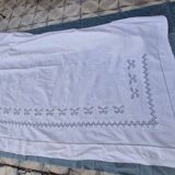 Antique linen Large sheets & 2 pillowcases Hand embroidered openwork butterflies