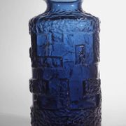 Göte Augustsson Massive Dark Cobalt Glass Vase, For Ruda Glasbruk, 1960s