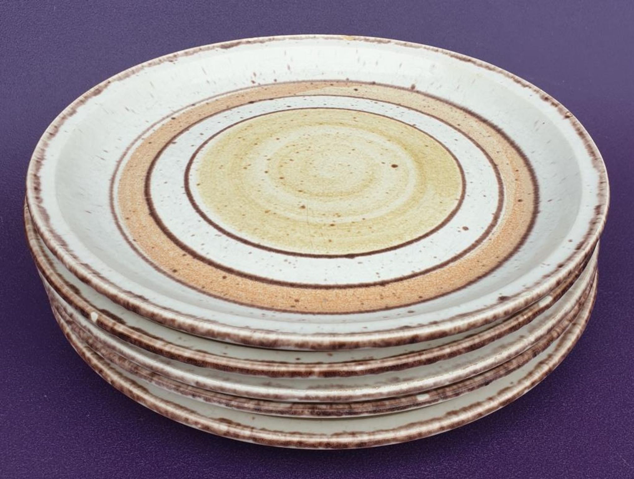 Set 11 plates Gien France model Etna spirals bohemian retro 1970