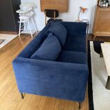 Made sofa, petrol blue/navy – 3-seater (L186 cm)