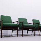 1960 Henryk Lis Mid Century Armchair in Green Tweed
