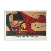 Le corbusier, presence (homme et taureau), 1987. original exhibition poster