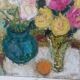 Painting on canvas, bouquet of roses, Georges Rocher