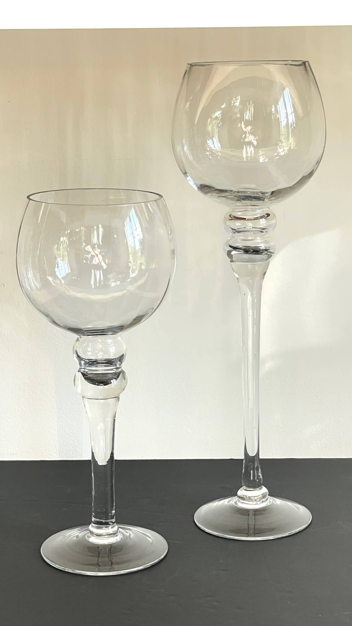 Duo of xl tealight holders in vintage crystal