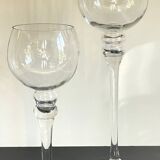 Duo of xl tealight holders in vintage crystal