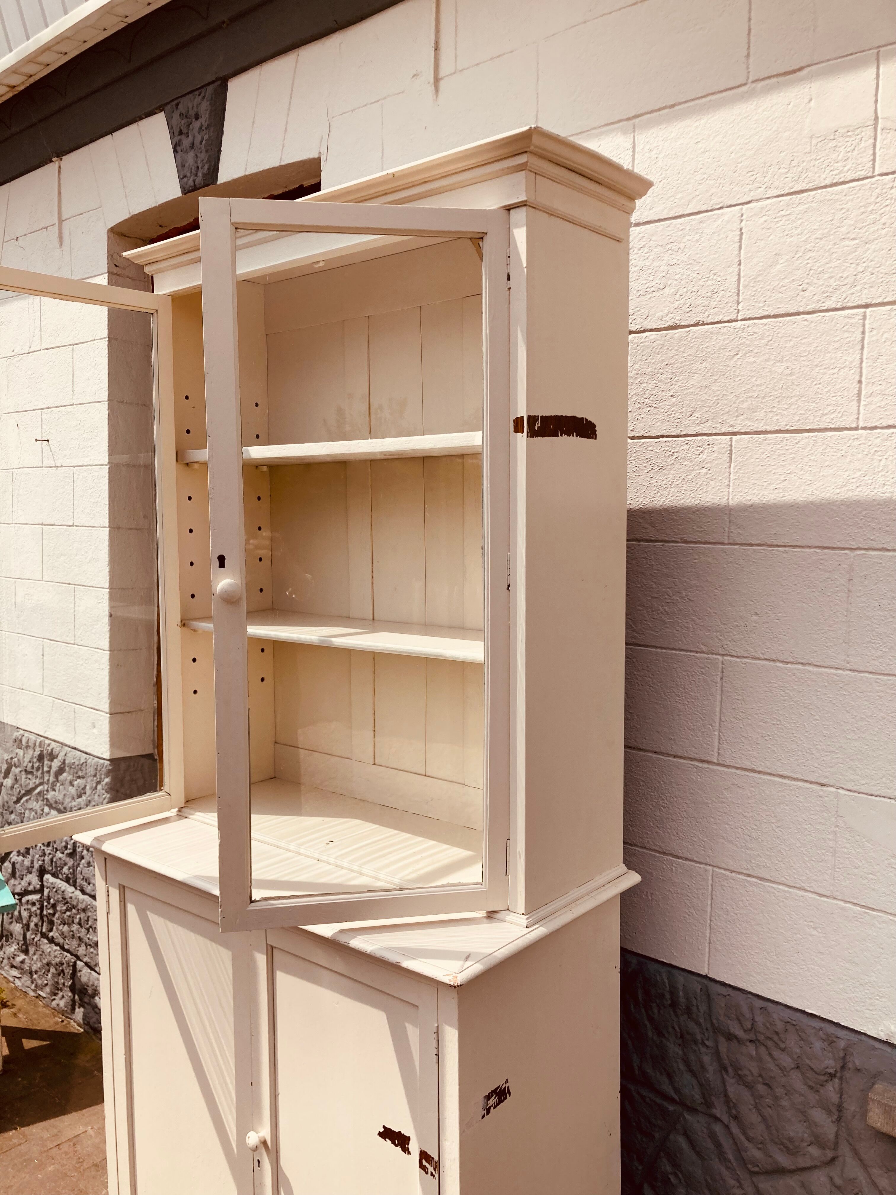 White patina glazed sideboard