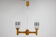1980s wood and glass pendant light, Czechoslovakia