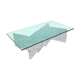 Custom Made Lucite and Glass Coffee Table by Hemcé Nice, France, 1970s