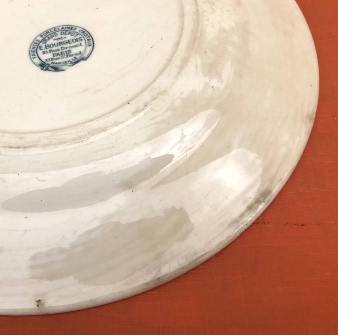 Old serving dish Terre de Fer Grand dépôt Emile Bourgeois Paris