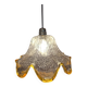 Vintage textured glass pendant attributed to Murano – amber edge – 1970s