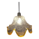 Vintage textured glass pendant attributed to Murano – amber edge – 1970s