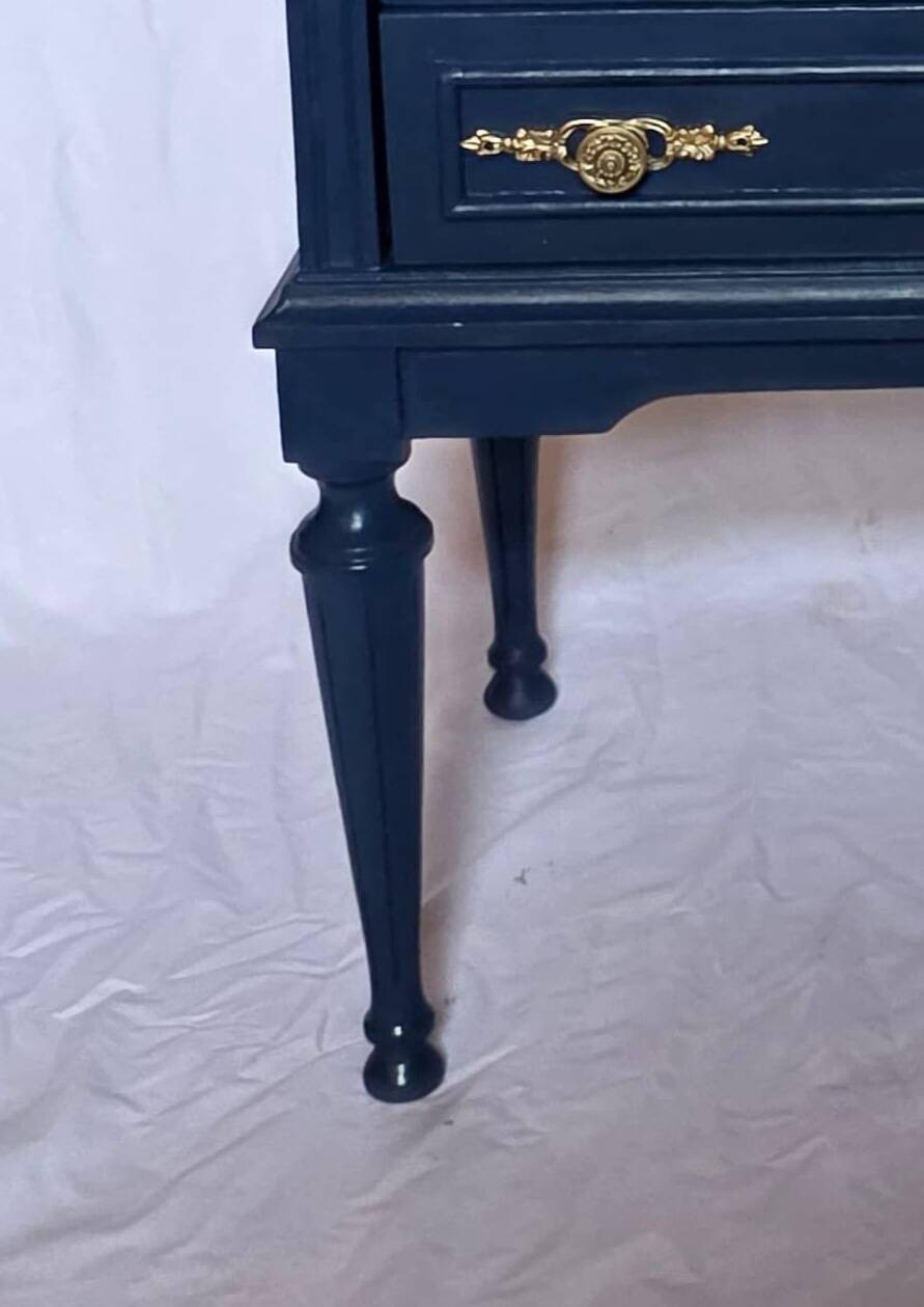 Pair of restored vintage bedside tables in Louis XVI style.