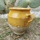 Small glazed yellow terracotta pot, south-west of France early 20th century.