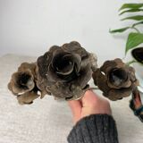 Rose shaped metal candle holder