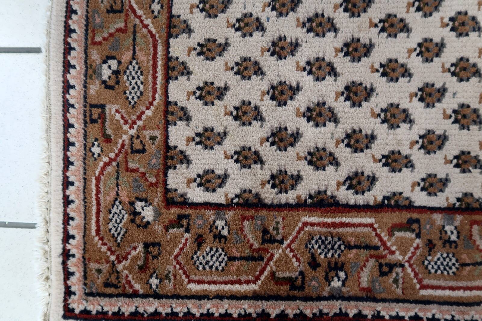 Tapis vintage fait main Seraband indien – 73 cm x 143 cm