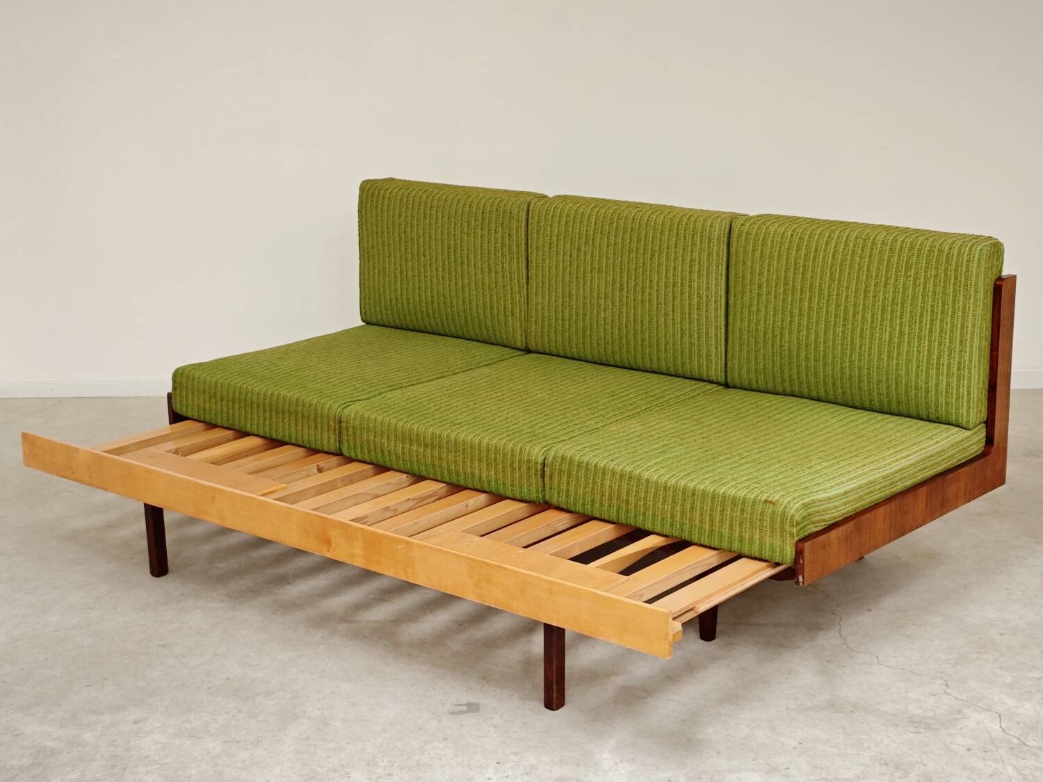 Jitona Sobeslav 1970s Green Fabric Folding Sofa