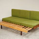 Jitona Sobeslav 1970s Green Fabric Folding Sofa