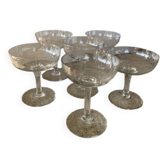 Assortment of 6 champagne glasses