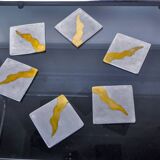 Set of 6 Brutalist Coasters by Garcia Marquez, Spain, 1970
