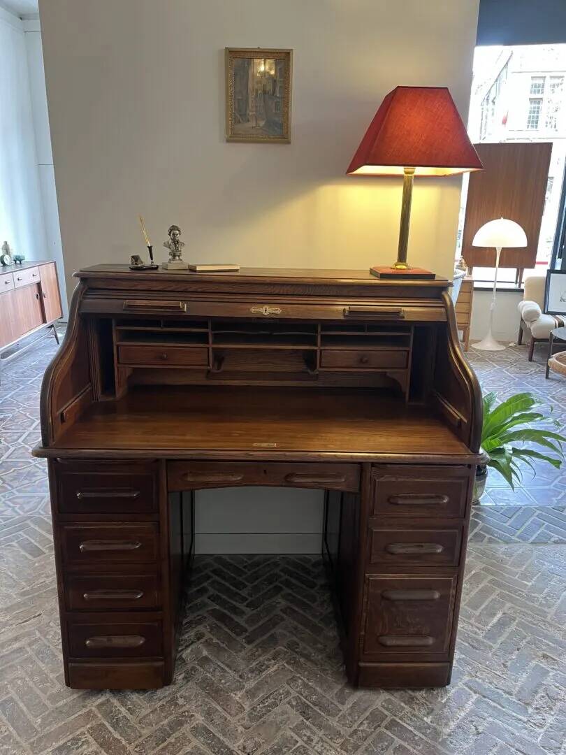 Antique directors oak roll top desk