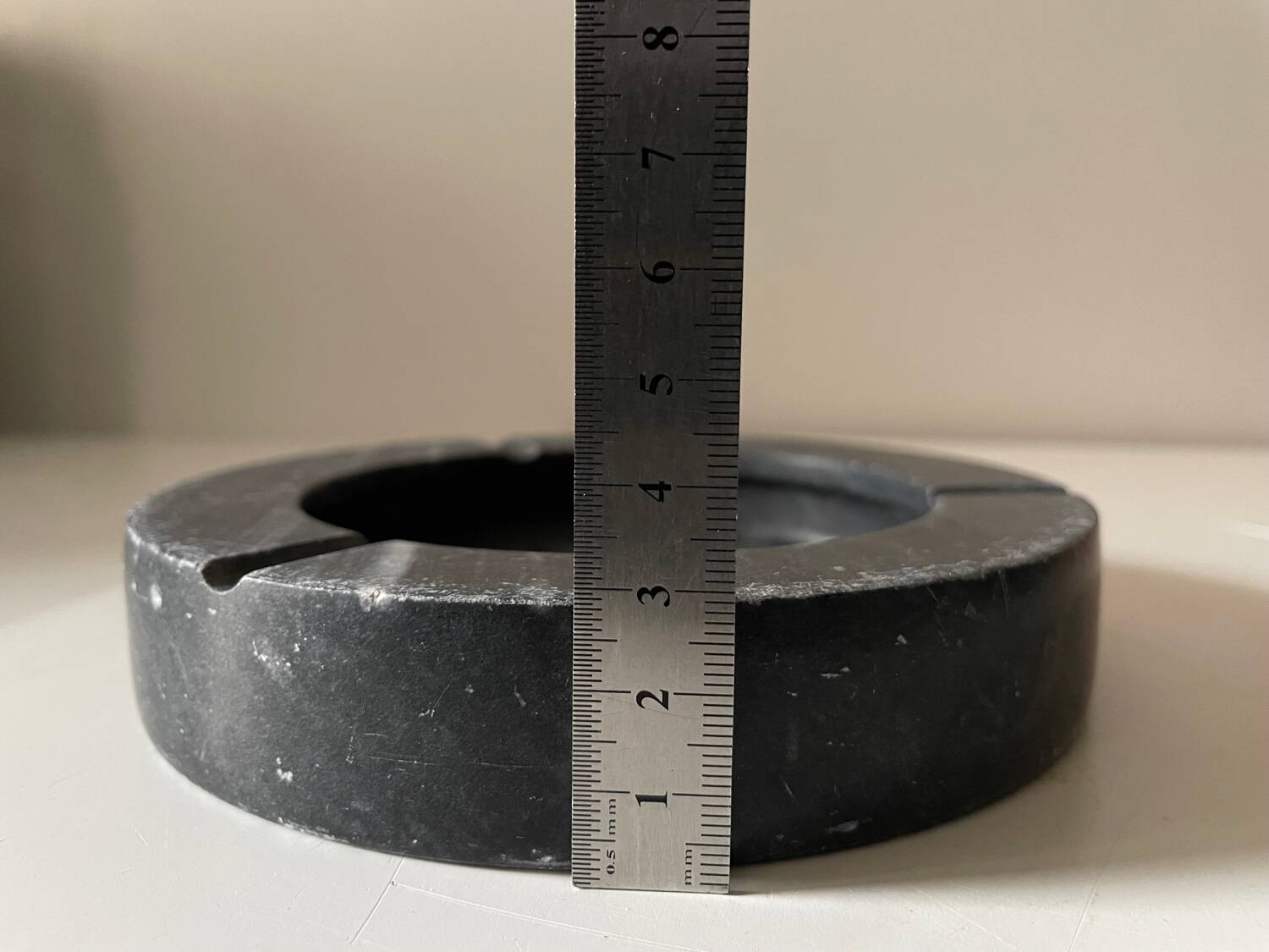 Dark Gray Black Marble Ashtray