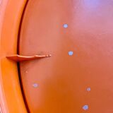 Round orange plastic side table 1970
