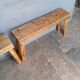 Paire 2 bancs / tabourets bois massif patiné