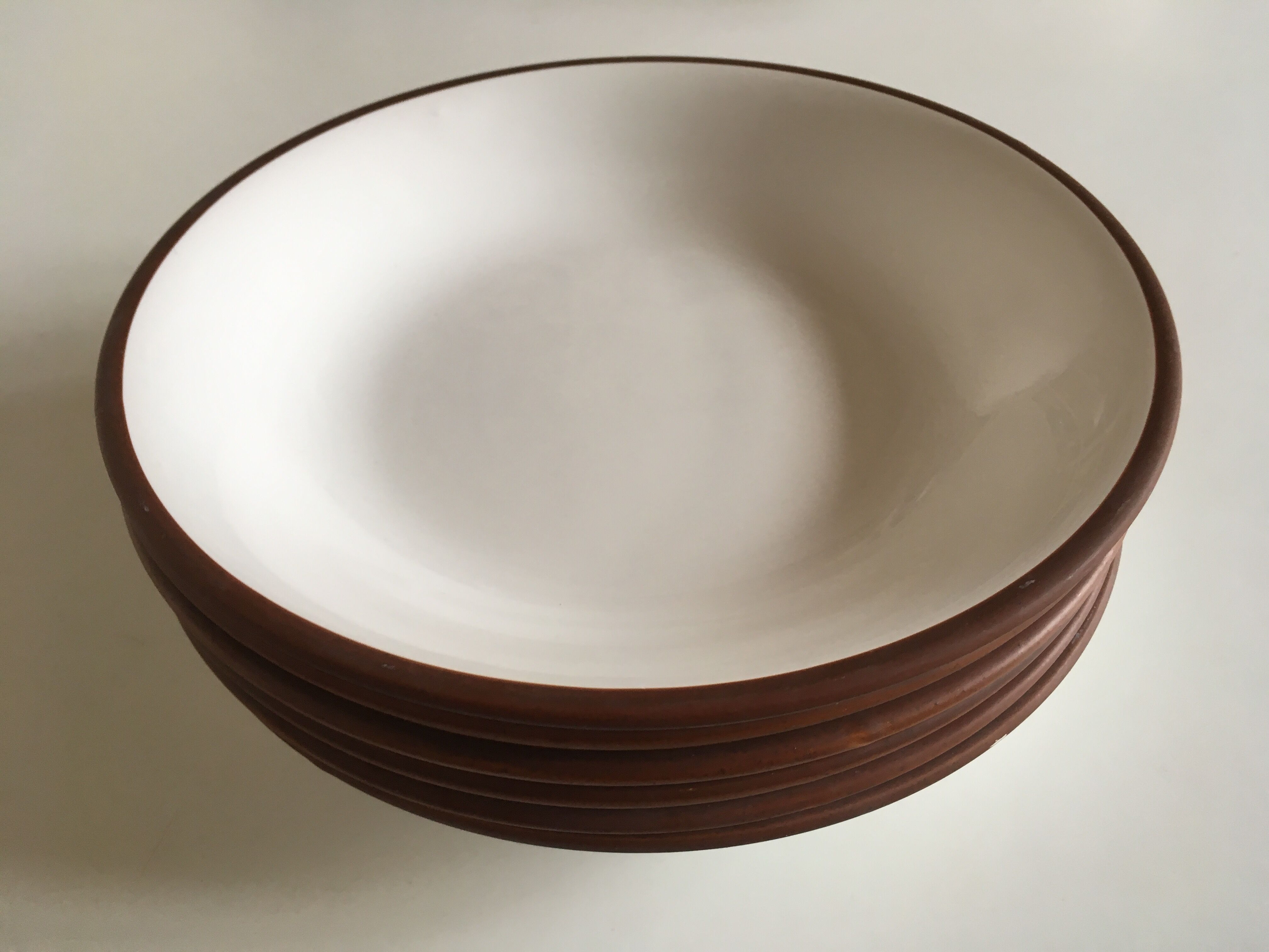 Set 6 plates enamelled earth cap Siena from KMK 1965