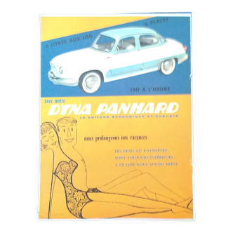 Publicité papier voiture Dyna Panhard
