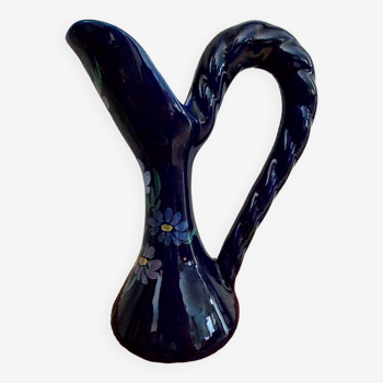 Blue ceramic ewer