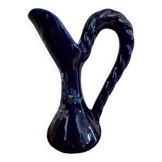 Blue ceramic ewer