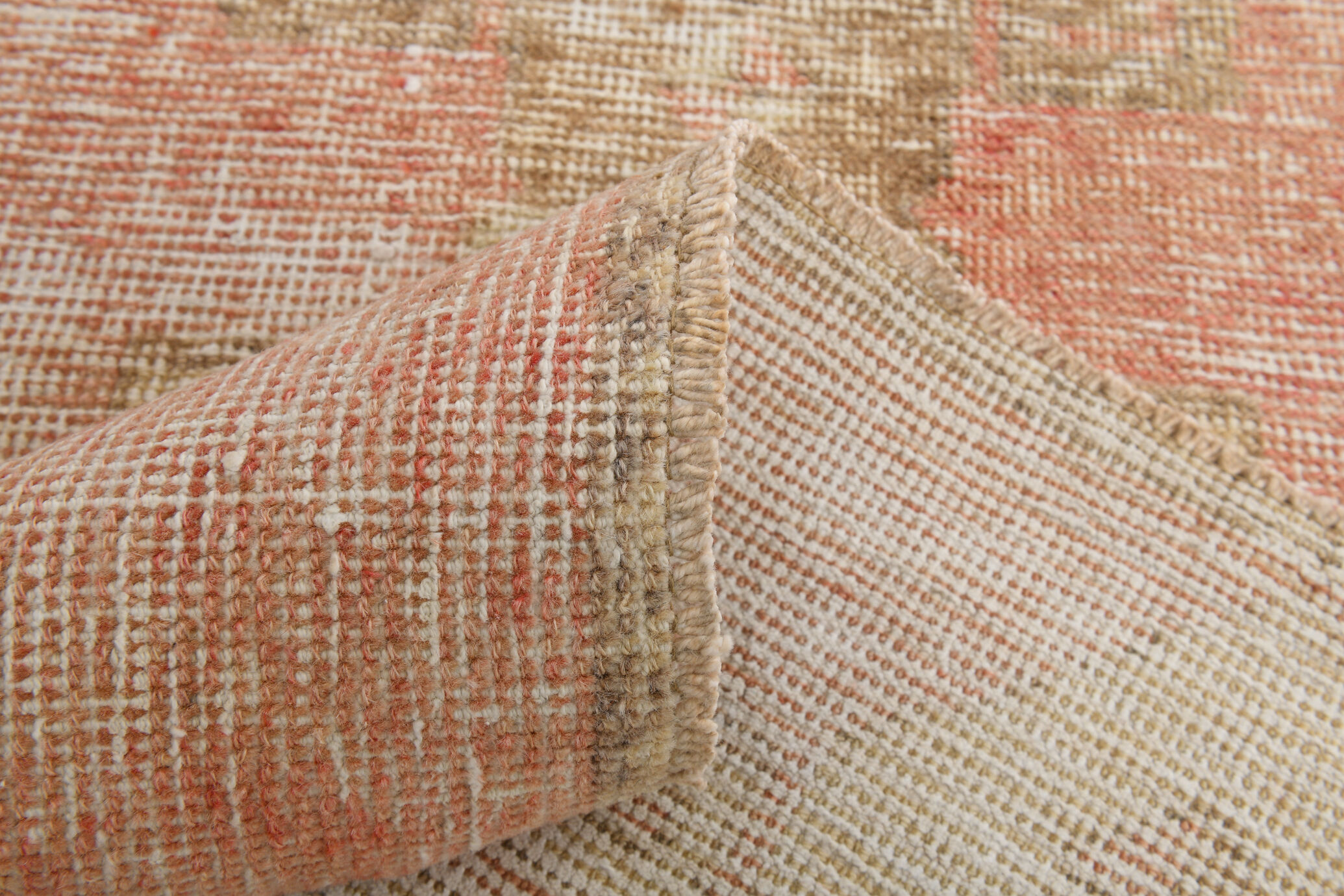 Red & beige vintage runner rug
