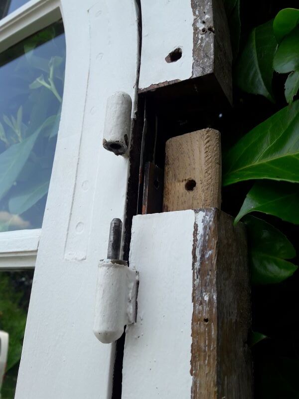 Door bay window arched oak frame H233,5xW234 small tiles