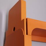 Vintage 1970s plastic corner bookcase designed by Olaf Von Bohr for Kartell