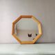 Vintage wooden mirror with cut glass, 80s (54 x 54 cm)