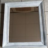 Mirror Patinated white wood frame