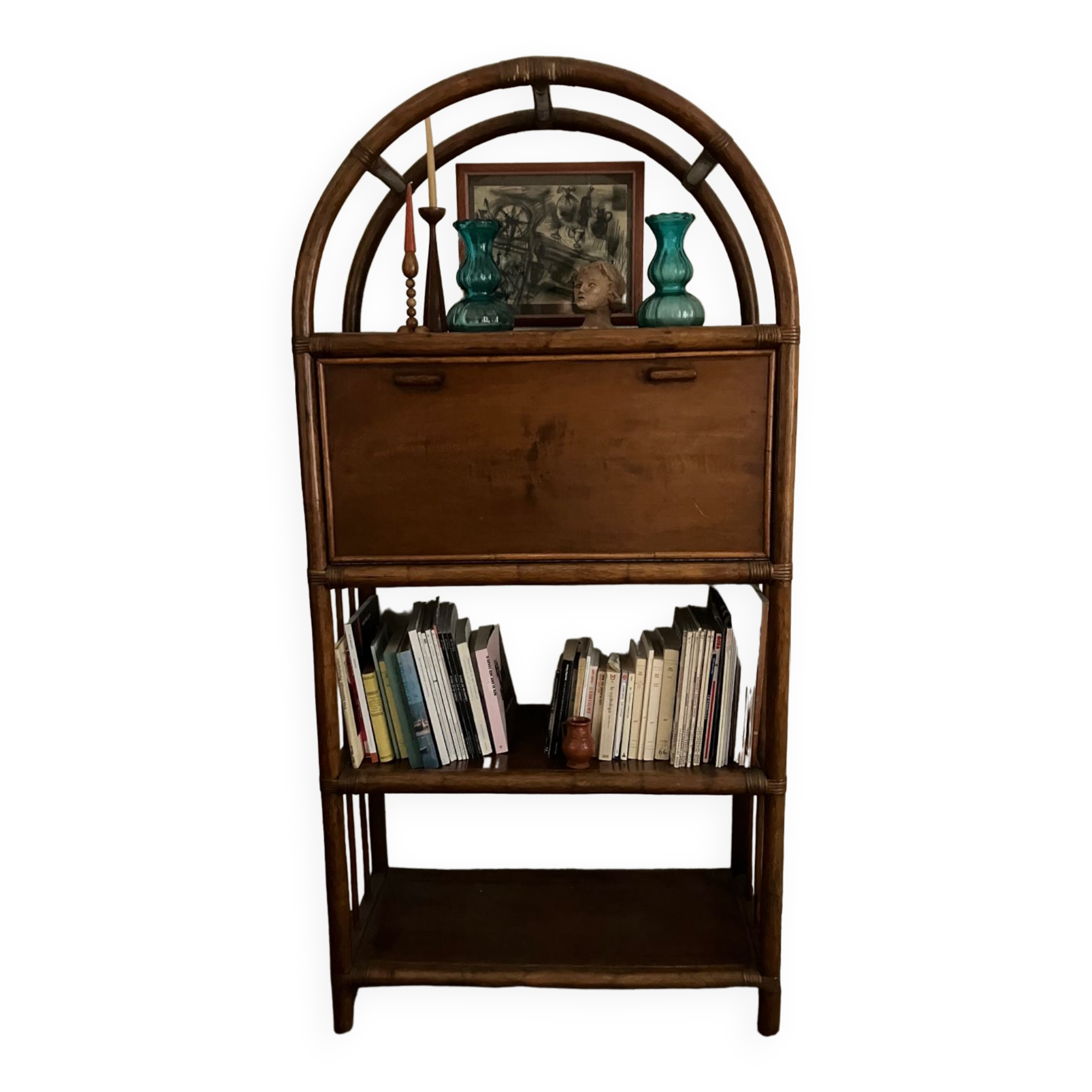 Rattan bookcase