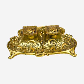 Ink in gilded brass old art nouveau