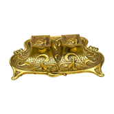 Encrier en laiton doré art nouveau ancien