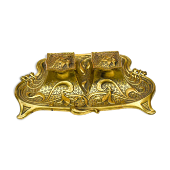 Ink in gilded brass old art nouveau