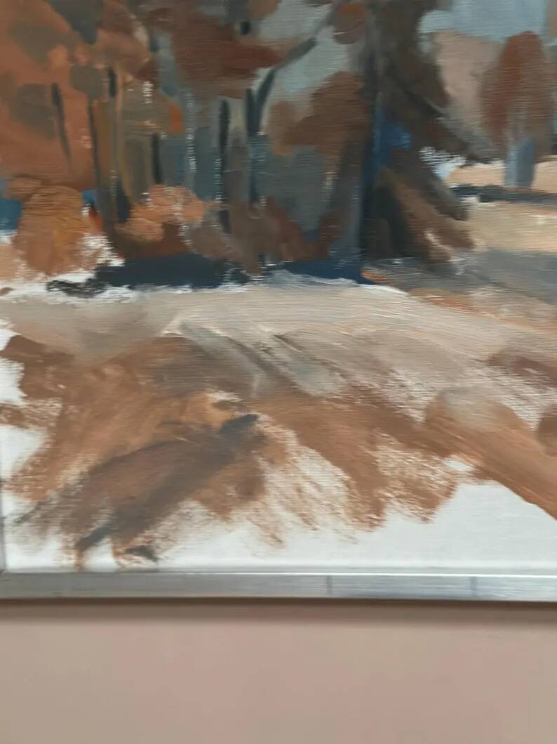 Original Swedish Oil on Canvas – “Red Autumn” by Knut Måsö (1926–2016) – Signed – Vintage & Framed – 57 × 44 cm (22.4" × 17.3")