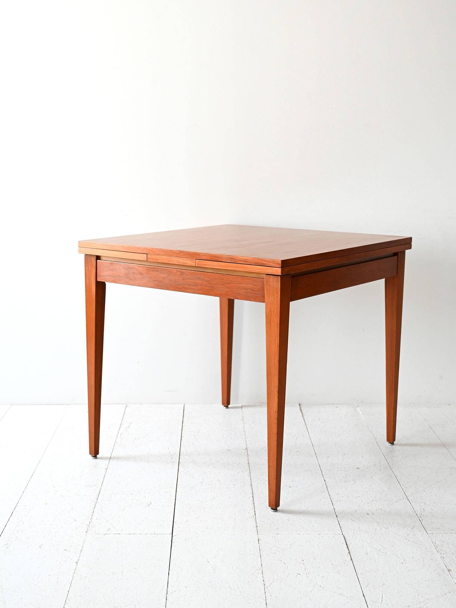 1960s Vintage Scandinavian Square Teak Dining Table