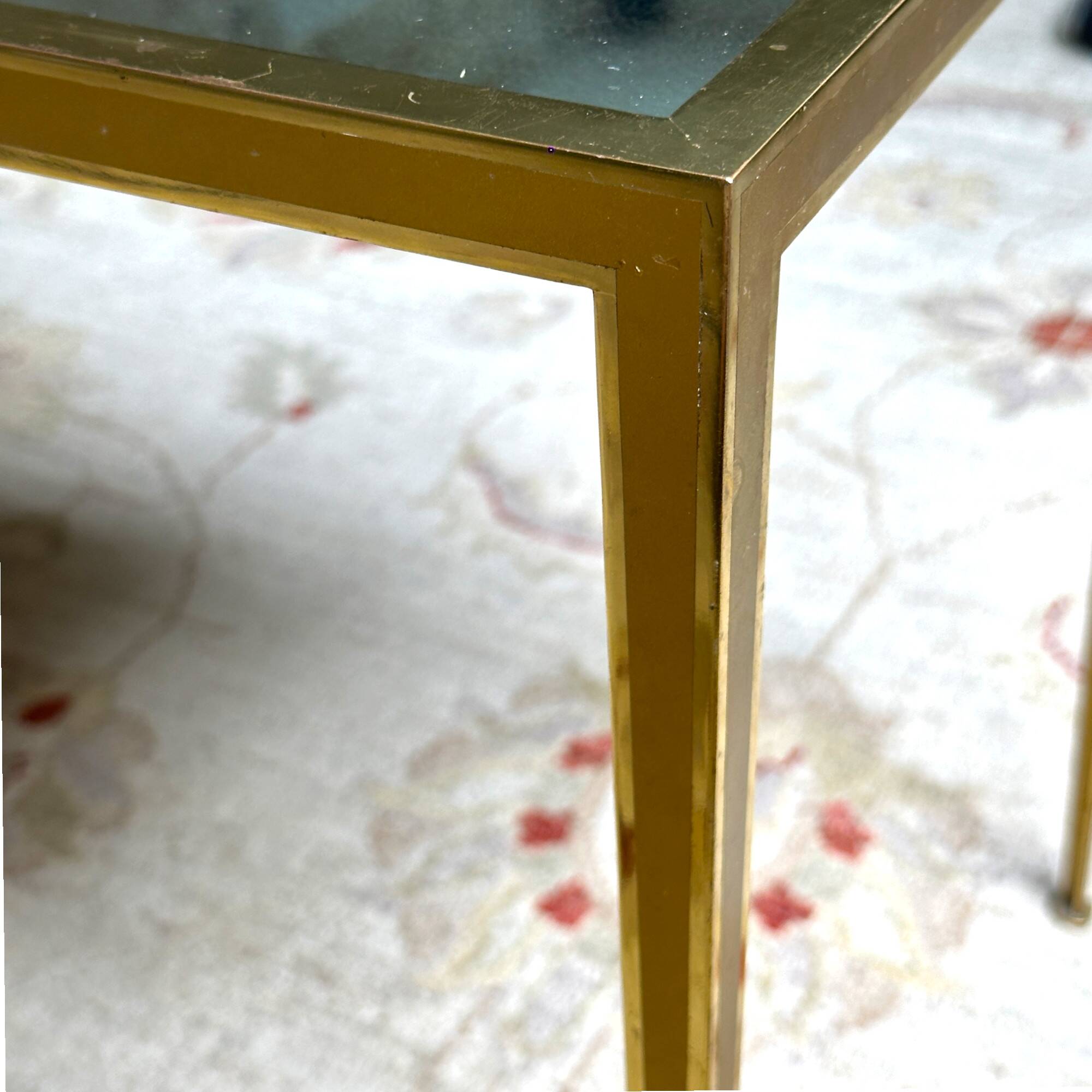 Vintage coffee table in brass and mirror – Deutsche Werkstätten, 1960s