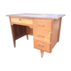 Bureau de secrétaire vintage en chêne pieds compas.