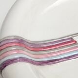 Round White Ceramic Catchall by Ambrogio Pozzi with Hand Painted Details, I