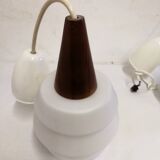 Suspension in opaline and teak scandinavian style