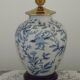 Blue & White Chinoiserie Ginger Jar Table Lamp Raised Bird & Floral Moti