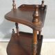 Corner wall display with 3 mahogany shelves