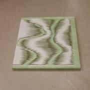 Textured wave effect painting by pleating in light green color. Contemporary. Ref Riviera