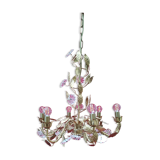 Chandelier with golden foliage and grapevines